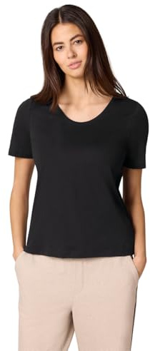 Damen Basic T-Shirt mit gerundetem V-Neck