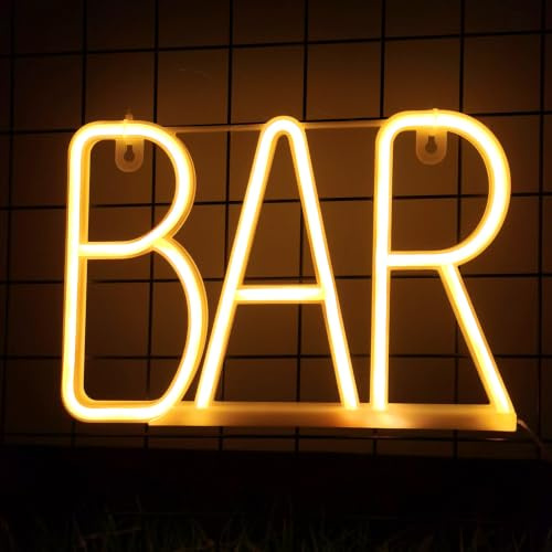 LED Buchstaben Lichter,Bar Neon Schild,Led Leuchtschilder | LED Buchstaben BAR Schild,Warmweißes Leuchtschild,Leuchtbuchstaben Nachtlichter,für Bar Deko,Hausbar,ClubParty