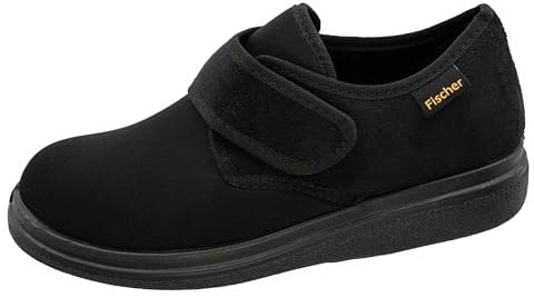 Fischer Herren Ortho Flache Hausschuhe, Schwarz Schwarz 222, 37 EU Weit
