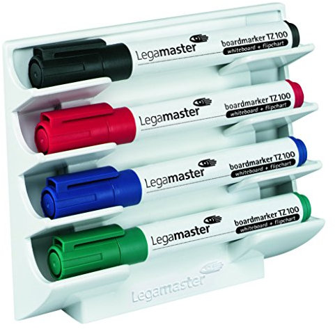 Legamaster 7-122000-1 Markerhalter ohne Boardmarker für 4, waagerecht, Blister, weiß
