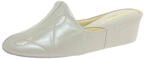 Charles Clinkard Dulcie Leather Slipper 9 Vanilla