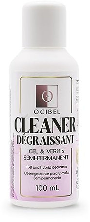 OCIBEL - Cleaner Dégraissant Ongles Parfum Neutre 100ml. Préparer vos ongles, Nettoyer, Dégraisser, Purifier, Éliminer poussières et couche collante du gel et vernis semi permanent