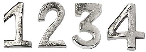 EDZARD 4er-Set Kerzenpins Advent, Kerzenstecker für Stumpenkerzen, Kerzendekoration mit Zahlen 1-4, Stecker aus vernickeltem Aluminium mit Silber-Optik, Höhe 5 cm