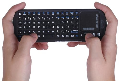 iPazzPort 2.4G Mini Wireless Keyboard with Touchpad Mouse Combo, Lightweight Portable Keyboard Controller, Compatible with Android TV Box/PC/Tablets/PS4/Raspberry Pi 3/HTPC KP-810-19S