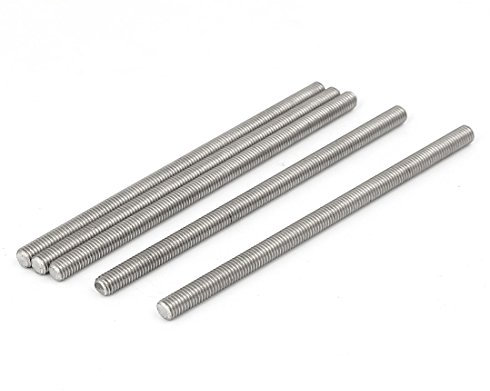 sourcing map 5 Stück Gewindestangen M5x100mm Edelstahl 304 Gewindestift Metrischem Vollgewinde Bar Gewindestäbe für Befestigung CNC-Werkzeugmaschinen 3D-Drucker Industrie Geräte