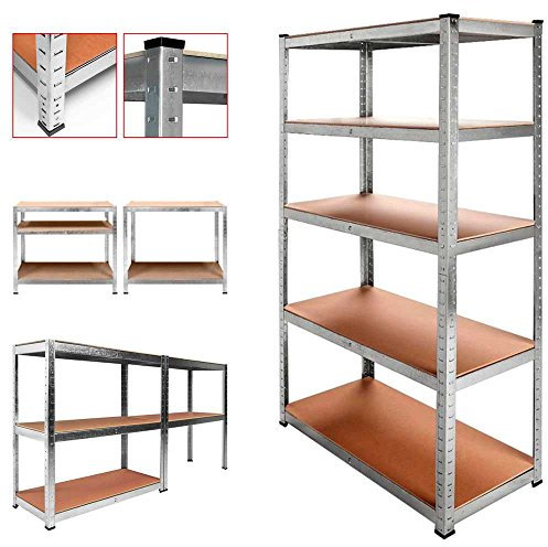 OcioDual Estanteria Metalica, Estanteria Trastero 180x90x40cm, Estantería Almacenaje, Estantería Metálica, Soporta 875kg Divididos en 5 Baldas, Almacenamiento Divisible, Plata