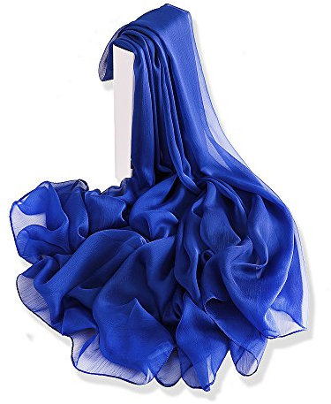 YFZYT Donne Lungo Moda Morbida Sciarpa dell'involucro Signore Sunscreen Voile Sciarpa Sheer per Abiti da sera, Matrimoni, Feste, Spiaggia - Blu Reale
