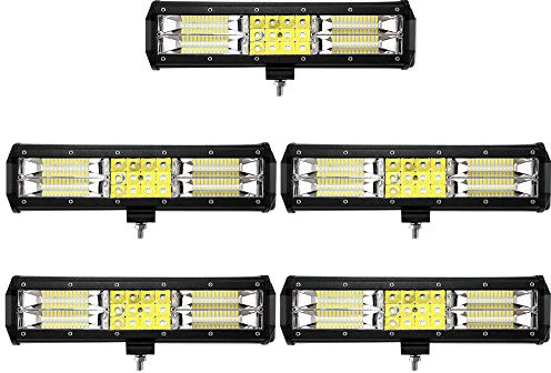 Leetop 5X 180W LED Arbeitsscheinwerfer Off-Road Scheinwerfer Bar Fernlicht 12V-24V Reflektor Lampen IP67 Wasserdicht Zusatzscheinwerfer Flutlicht für Auto Jeep Traktor SUV