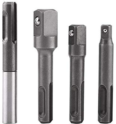 Juego de Brocas BiuZi, 1/4 Pulg. Hexagonal Hoder 1/4 Pulgadas 3/8 Pulgadas 1/2 Pulgadas Cabeza Cuadrada Adaptador de Broca SDS Plus Vástago Brocas Conjunto de Barra de Extensión