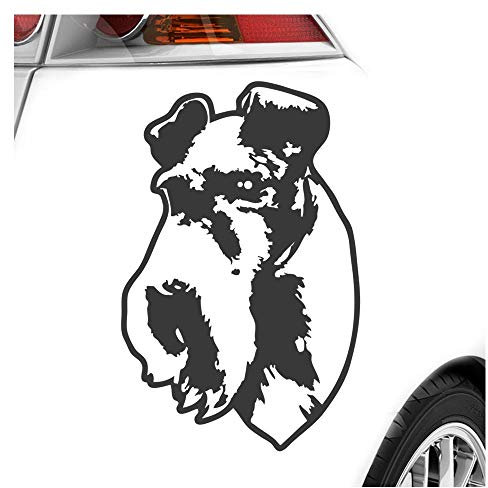 Kiwistar - Autoaufkleber - Fox terrier Hund - Dunkelgrau - 60x40cm - Heckscheibe Auto Aufkleber wetterfest für Kfz LKW Mofa Truck - Sticker außen selbstklebend Tuning Zubehör für Fenster Fahrzeug
