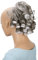 CAISHA Haarteil Haargummi Lena Hochsteckfrisuren Brautfrisuren Voluminös Gelockt Unordentlich Dutt Kunstfaser DM17cm Weiß Grau Mix G10L