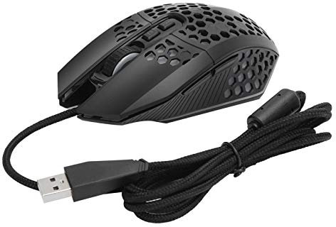 ASHATA Gaming Mouse Wired, Honeycomb Hollow 8000 DPI RGB Gaming Mouse Optischer Sensor Wired Mouse mit Hintergrundbeleuchtung für Desktop-Computer(schwarz)