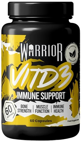 Warrior Vitamin D3 Tablets 4000 IU 60 Day High Strength Supplement | Vitamin D3 4000 IU Tablets, 60 Day Supply, High Strength, Immune System, Muscle Function, Bone Strength & Mood Support
