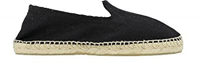 Desconocido Espadrillas Tela Spiga con suola in juta e gomma, Nero , 45 EU