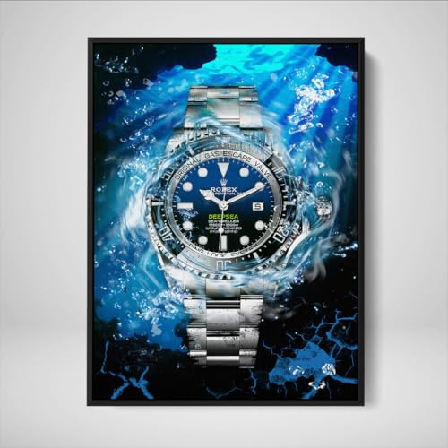 DEVICI Gerahmte Wandbilder – Rolex Deepsea James Cameron – Gerahmte Wandbilder Wohnzimmer, Büro, Bilder Leinwand, Poster & Kunstdrucke, Gerahmte Wanddekoration Wohnzimmer