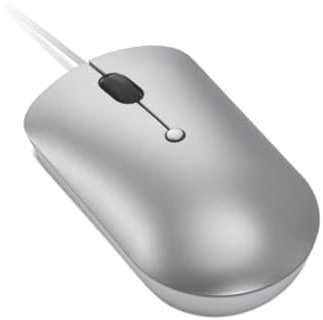 Lenovo 540 USB-C Wired Connection Computer Mouse for PC, Laptop, Computer with Windows or Chrome OS - Ambidextrous Design - 4 Button - Compact Size - Cloud Grey
