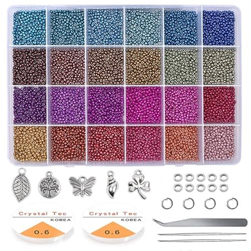 3 4 mm Schmuckherstellung Glas Rocailles Kit Kunsthandwerk Perlen mit Werkzeug für DIY Handwerk Armband Schmuckherstellung Zubehör Zubehör-YUN,4mm-4000PCS