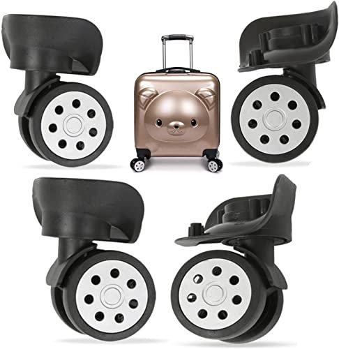 4 Pcs Ersatz Rollen für Koffer Gummi Rollen Räder Ersatz Wheels Rad für Trolley Samsonite Hartschalenkoffer Rollen mit kugellager Ersatzteile, Reparatur Set für Reparatur Ersatz Trolley Koffer