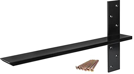 （2-Pack） Free Hanging T Shelf Bracket, Solid Heavy Duty Steel Knee Wall Hidden Granite Countertop Support Floating Bracket Hardware, Universal ,16 Inch , DIY Projects , Screws Included