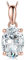 JewelryPalace Ovalschliff 2ct Moissanite Kette Anhänger, Braut Simulierter Diamant Schmuck Set, Halskette Damen Silber 925 Collier Damen mit Stein, Schmuck Mädchen Geschenk für Frauen Rosegold 45CM