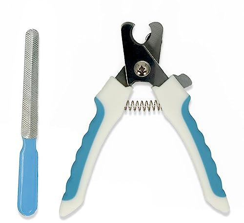 INTIRILIFE Krallenschere für Hunde Nagelfeile in Blau - Schere 16 x 5.5 (12) x 1.5 cm - Feile 14 x 1.5 cm - Krallen Pflege Feile für Hunden und Katzen Schneider Knipser für Haustier