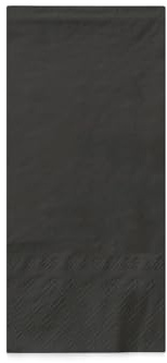MANK Schwarzfarbene 3-lagige Tissue-Servietten 33 x 33 cm - Premium Einmal-Servietten, 100er-Pack, 1/8-Falz - Ideal für elegante Events & Gastronomie
