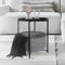 ML-Design Beistelltisch rund Ø45,5 x H 52,5 cm, Schwarz, aus Metall, Couchtisch mit Stoffkorb & Abnehmbarer Tablett, Sofatisch mit Stauraum, Modernes Design, Kleiner Tisch, Wohnzimmertisch Nachttisch