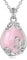 POPLYKE Rosenquarz Halskette Sterling Silber Rosenquarz Filigran Teardrop Anhänger Kette Rosa Edelstein Kristall Schmuck Geschenke für Frauen