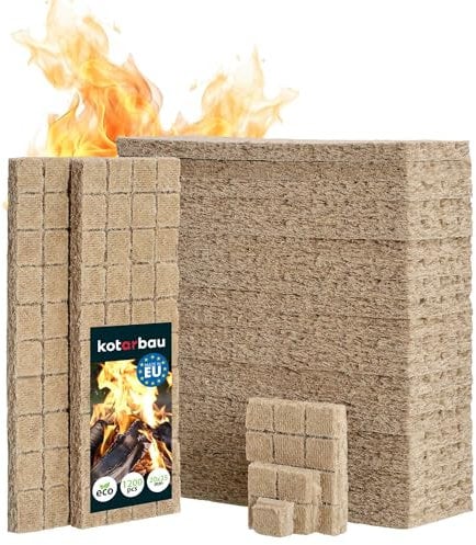 KOTARBAU® Kaminanzünder 1200 STK Würfel Grillanzünder Schnellanzünder Öko Ofenanzünder Kohlenanzünder Feueranzünder Holzofenanzünder Holzwolle Wachs