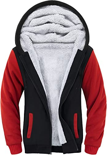 JACKETOWN Felpa con Cappuccio da Uomo Thickened Hoodie Giacca Invernale in Pile Calda