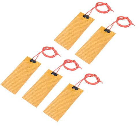 sourcing map Heater Film Heating Plate, 24V 30W Polyimide Heat Pad, Adhesive PI Heater Elements Film 100mmx45mm Heater Strip for Constant Temperature, Pack of 6