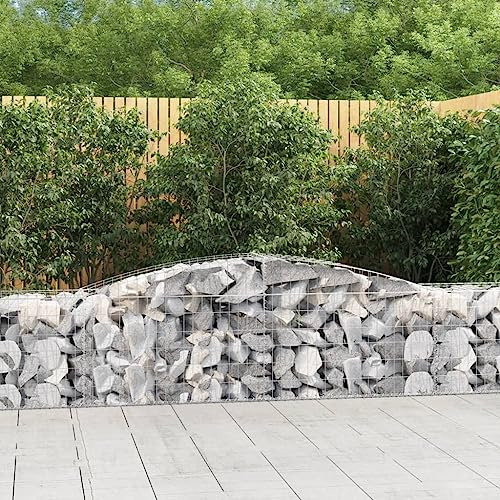 CKioict Gewächshaus Balkon Pflanzbeet Balkonkästen Gabionen mit Hochbogen 25 STK. 400x50x60/80cm Verzinktes Eisenfür Gärten, Terrassen, Rasenflächen