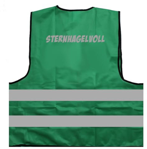 STERNHAGELVOLL Party Mallorca Warnweste BZW. Signalweste mit reflektierendem Aufdruck - Größe XXL / 3XL, Grün