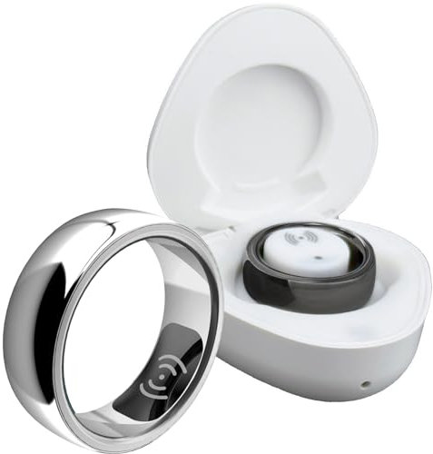 Smart Ring Android Smartring iOS Fitness Tracker Schrittzähler Damen Smartringe für Herren Schlaftracker Fitness Ring Tracker Herzfrequenz Schlaf Ring Silber Gold Activity Trackers Kalorienzähler
