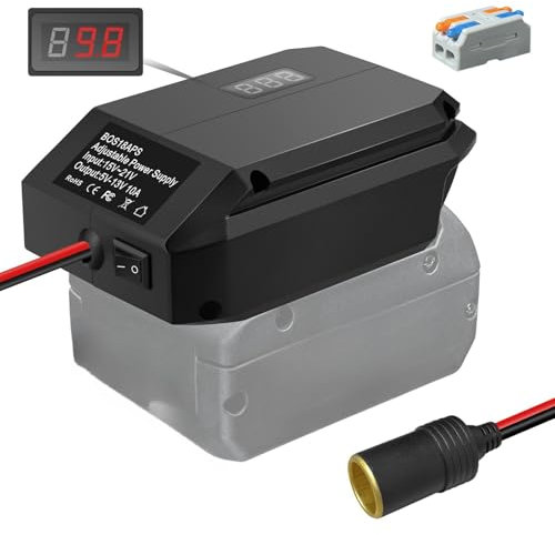 Step Down Konverter für Bosch GBA 18V zu 12V, Stromanschluss für Autogeräte, DIY Ladegerät Buck Converter Power Station, Zigarettenanzünder Adapter Buck Adapter für Autokühlschrank