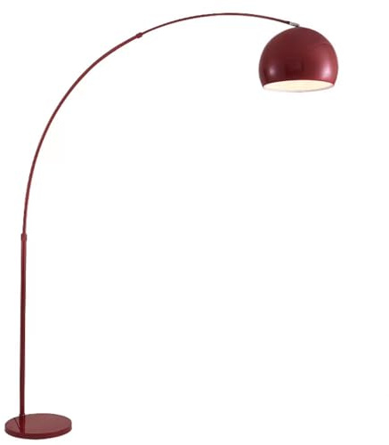 Wylolik Rote Bogen-Stehlampe, frei verstellbare Stehlampen, poliertes Metall, vertikale Lampe, dekorative Steh-Stehleuchten für den Innenbereich, hohe Leselampen, Atmosphäre, Stehleuchte für Wohnzimme
