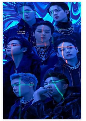 ZUMUYI Singende Gruppe BTS Poster (4) Leinwandposter Wandkunst Dekor Druck Bild Gemälde für Wohnzimmer Schlafzimmer Dekoration 30 x 45 cm
