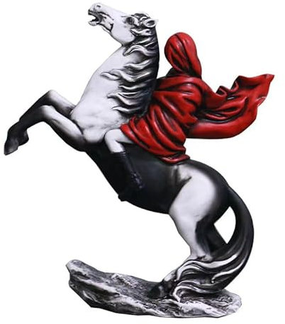 Yahu Lando Banksy Statue Reitendes Mädchen, braune Harzfigur, 17 x 14 x 6 cm, mattes Finish, antiker Stil, dekorative Statue für Zuhause, Büro oder Geschenk