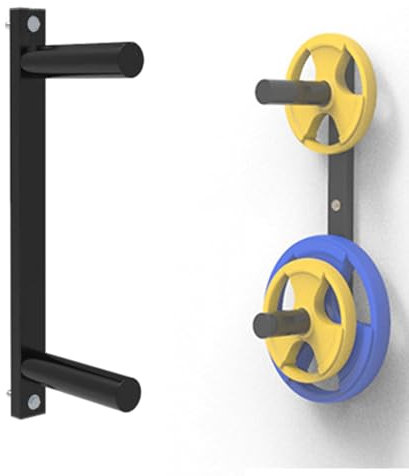 MTTXY Fitness Weight Plate Storage Rack, Weight Plate Holder Wall Mounted Bumper Plate Storage for Home Gym, Fit 2in Olympic Plates,2-peg