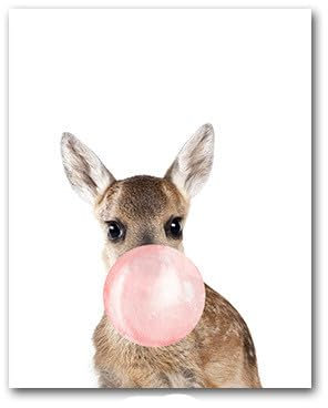 Bilder Bubble Elch Leinwand Mit Kiefer Holzrahmen Moderne Wandbilder Wohnzimmer,Kunstdruck Wandbilder Deko Gemälde Für Wohnzimmer Schlafzimmer,Bilder Wohnzimmer,Leinwandbild 20X30Cm