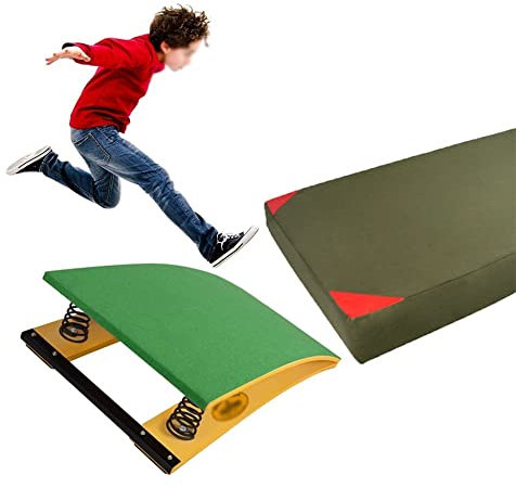 Generisch Sprungbrett, Gymnastik-Junior-Sprungbrett, 2 Federn, kleines Sprungbrett, günstige Sprungausrüstung, gebogenes Mini-Trampolin für Turnanfänger,