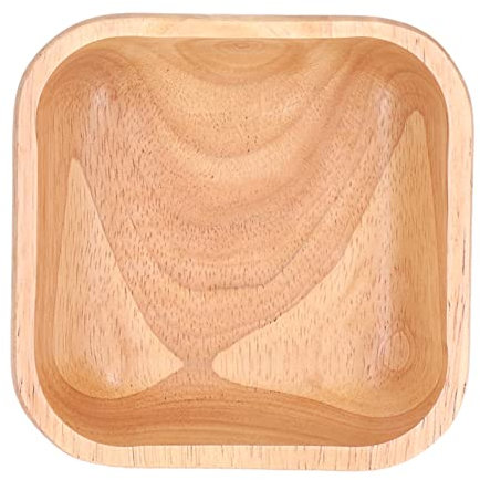 Handgefertigte Salatschüssel aus Gummiholz, elegante quadratische Servierschüssel, ideal für Familientreffen und Partys (12,5 cm)