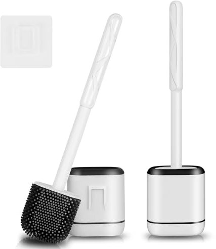 YFCXKPLP Toilet Brush - Bathroom Silicone Toilet Brush Holder Set, Bathroom Silicone Toilet Bowl Brush Set for Bathroom Cleaning