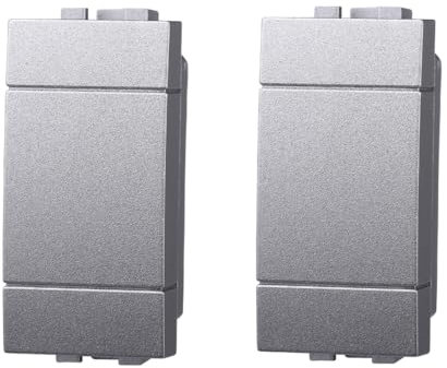 Tappo, falso polo, confezione 2pz, Modulo Grigio, Compatibile Con BTicino Living, frutti, interruttori, pulsanti, deviatori, dimmer, sensori, PIR, buzzer, Per Placche originali e compatibili