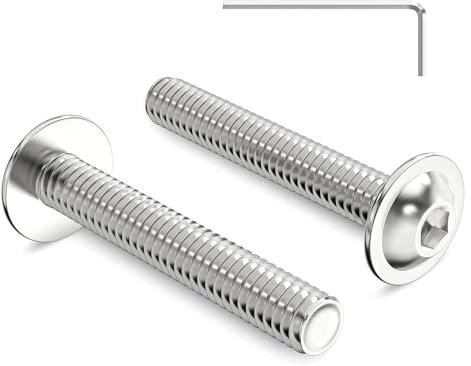 20 Stück M4 x 25 mm Linsenkopfschrauben mit Flansch Innensechskant Antrieb Edelstahl A2 V2A Schrauben Vollgewinde mit Innensechskantschlussel