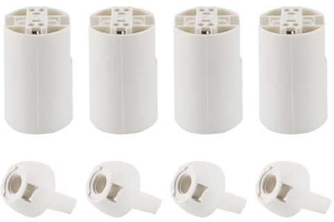 Enwye 4er-Set E14-Einschraublampenfassungen mit M10×1-Gewinde, Halterung für Displaylampe, Maximalspannung 250 V, Leistung 80 W (weiß)