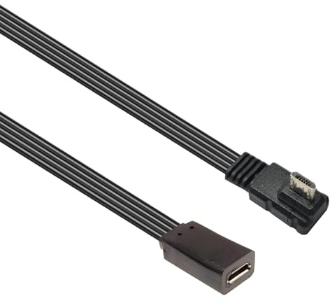 SHYYOULQE Câble d'extension micro USB mâle vers femelle coudé à angle droit - Design plat et flexible - Plusieurs tailles disponibles pour accessoires mobiles - Connecteurs micro USB renforcés en