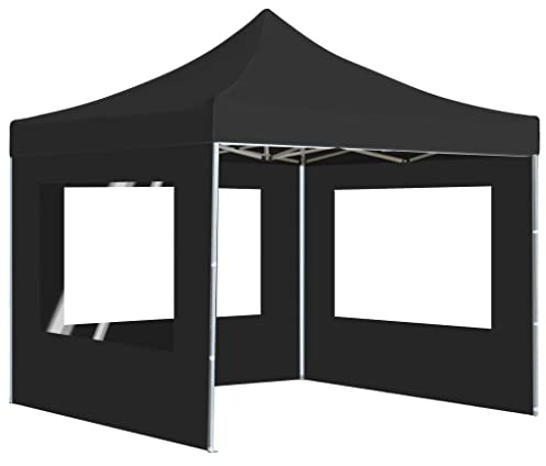 Gazebo Pieghevole 3x3 m Antracite con Finestre PVC, Tenda da Festa in Lega di Alluminio e Tessuto Oxford 310 g/m², Impermeabile per Eventi all'Aperto
