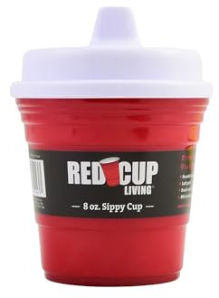 Red Cup Living Toddler Sippy Cups for Baby Girls and Boys - Trainer No Spill Sippy Cup for Milk, Juice, Water - Eco-Conscious BPA Free Kids Party Cup - Learner Baby Cup with Leak-Proof Lid - 1 Pack