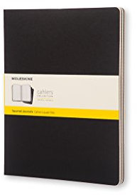 Moleskine Cahier Journal (3er Set Notizbücher mit karierten Seiten, Kartoneinband und Baumwollstickerei, Extra Extra Large 21.59 x 27.94 cm, 120 Seiten) schwarz